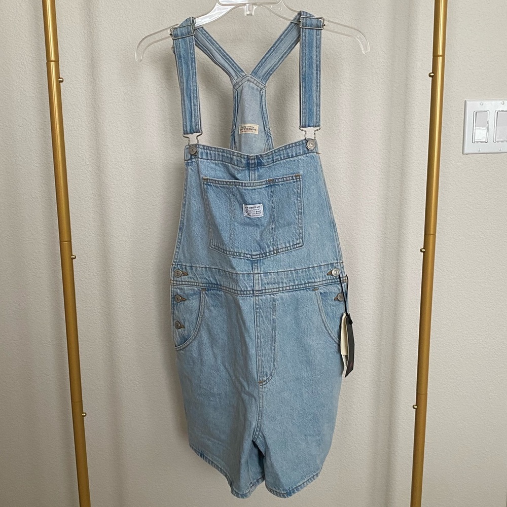 Levi’s Denim Short Overalls Shortalls Size Medium